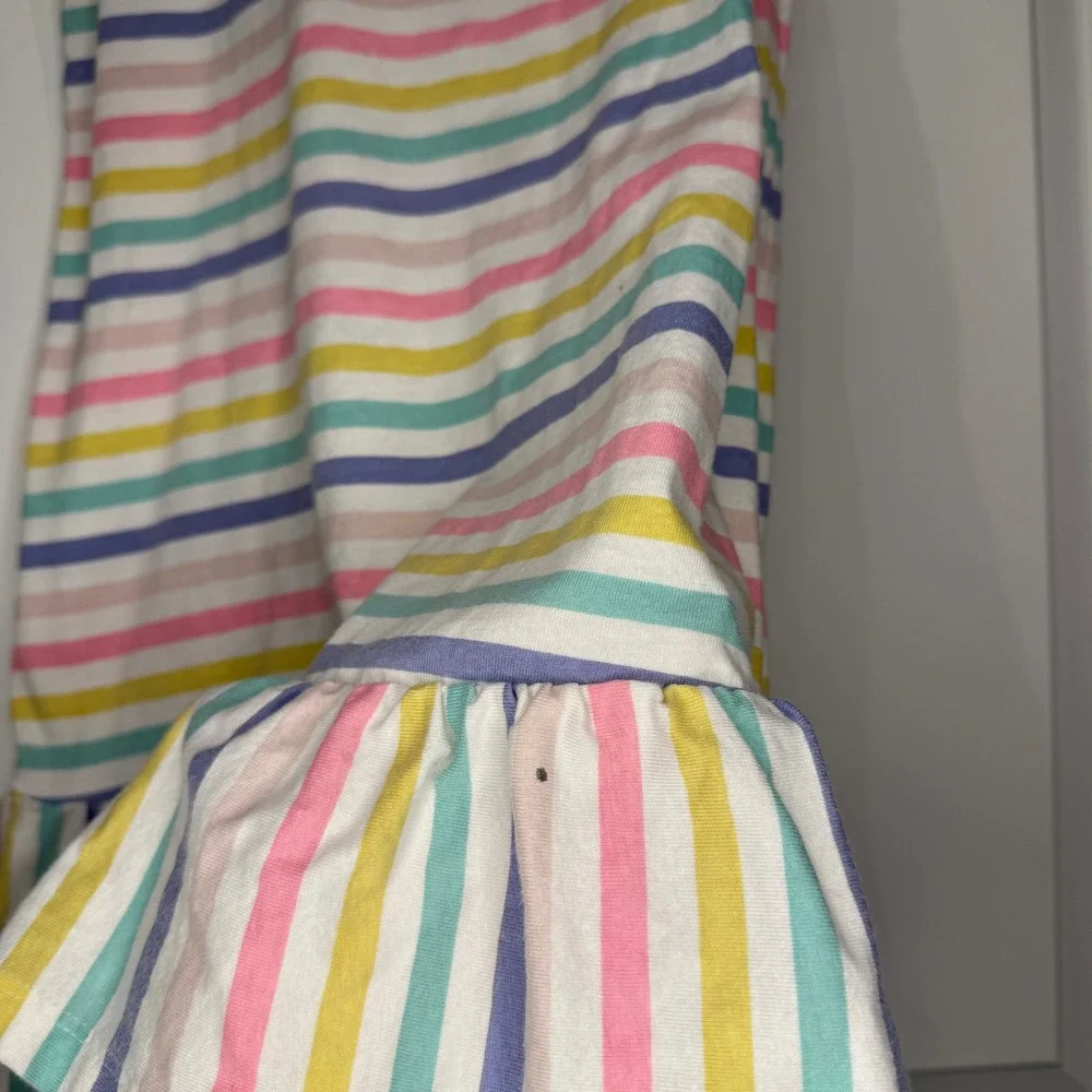 Tommy Bahama Kids‎ Girls Rainbow Stripe Ruffle Dress Size M 7/8 Summer